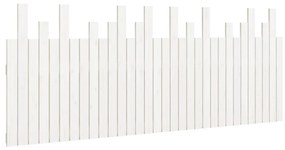 824779 vidaXL Стенна табла за спалня, бяла, 204x3x80 см, борово дърво масив