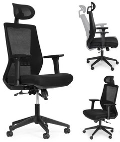 Ергономичен офис стол с дишаща облегалка и подглавник