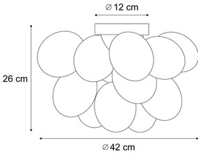 Дизайнерско таванно осветление месинг с дъговидна чаша 4-светлини - Uvas