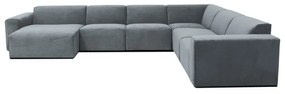 Сив ъглов диван от рипсено кадифе (десен ъгъл) Sting – Scandic