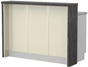 Островна кухненска пейка Modena-Length: 135 cm.-Beige-Black Stone