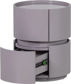 Светлосиво гланцово нощно шкафче Lunex – WOOOD