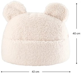 Кремава детска възглавница за диван от букле Teddy Pouch – Wigiwama
