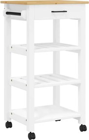 376081 vidaXL Кухненска количка "MONZA" 48x40x88,5 см борово дърво масив