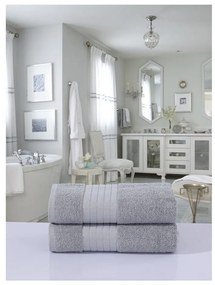 Светлосиви памучни хавлиени кърпи в комплект от 2 бр. от тери 70x140 cm – Good Morning