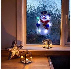 LED коледна декорация, снежен човек, 8xLED/3xAAA, студено бяла светлина