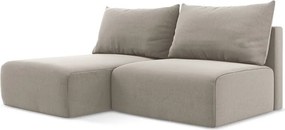 Кафяво-сив кадифен сгъваем/с място за съхранение ъглов диван (ляв ъгъл) Kalena – Makamii