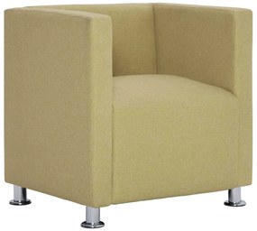 282148 vidaXL Фотьойл с кубична форма, зелен, текстил