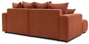 Оранжев кадифен ъглов диван Enjoy – Bobochic Paris