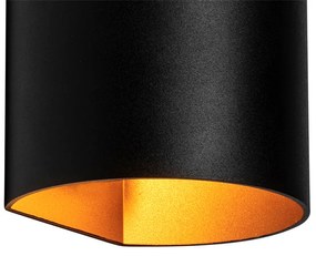 Модерна стенна лампа черна с месинг - Sabbio