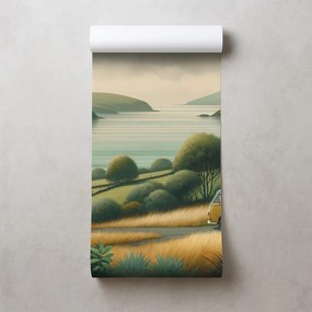 Тапет – Ретро ван в живописен пейзаж