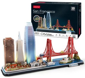 Cubic Fun - Пъзел 3D Cityline San Francisco 90ч. с LED светлини L524h