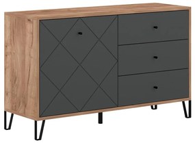 Комод SULA дъб крафт/черен