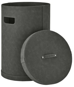 Тъмносив кош за пране от изкуствена кожа Sahla M – Blomus