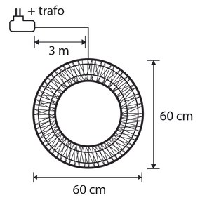 Коледна висяща лампа венец сребърна 60 см вкл. LED IP44 - Nawa