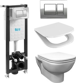 Комплект Eco Compact с бутон К01 хром-гланц 4 в 1, Emilia ок.чиния, сед. и капак заб.падане, A89P00T010 + WQ8G15600000003 + WQ8S05600000132