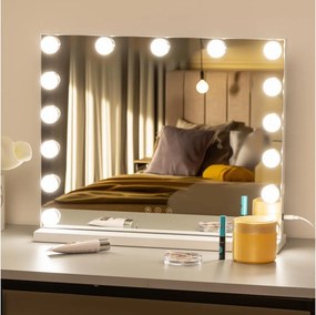 BRILAGI - димируемо огледало за грим HOLLYWOOD LED/15W/230V CCT + USB бяло