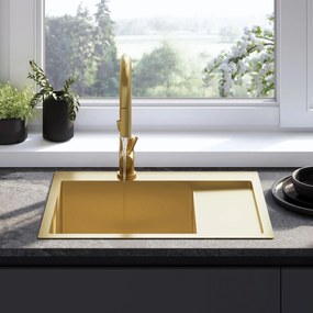 Стоманена мивка Fin BRUSH GOLD