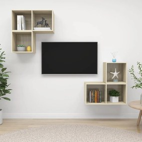 3079766 vidaXL Комплект ТВ шкафове от 4 части, дъб сонома, инженерно дърво