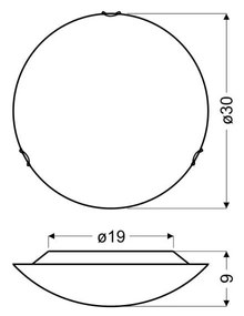 Бяла лампа за таван със стъклен абажур ø 30 cm Circle - Candellux Lighting