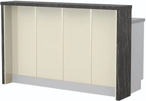 Островна кухненска пейка Modena-Length: 160 cm.-Beige-Black Stone
