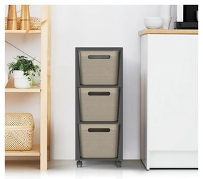 Черна/бежова пластмасова подвижна етажерка 30x77 cm Brisen - Rotho