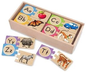 Melissa & Doug - Дървен самокоригиращ се пъзел - Английската азбука