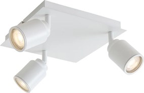 Модерен баня прожектор бял квадратен 3-светлина IP44 - Ducha