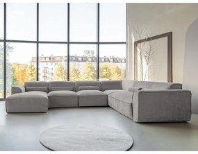 Светлосив ъглов диван (десен ъгъл/"U" форма) Flex Felix – Miuform
