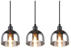 Черно-сребристо висящо осветително тяло със стъклен абажур Molly – Trio