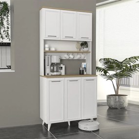 Меламинови кухненски мебели Potter 3 в бял - рота дъб 90x40x196.1см.