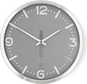 Nedis CLWA7226SS - Стенен часовник Ø 30,5 см 1xAA матов хром/сив