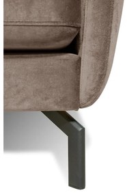 Ъглов диван от кадифе в кафяво-бежово (ляв ъгъл) Magic - Scandic