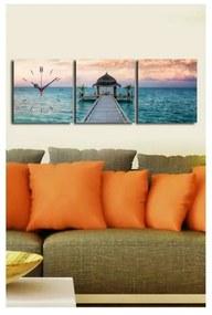 Картинен часовник На кея, 90 x 28 cm - Wallity