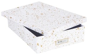 Кутия за съхранение в златно и бяло Oskar - Bigso Box of Sweden