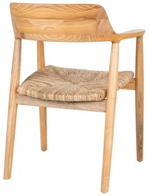 Трапезен стол с подлакътници от масивна дървесина в естествен цвят Getafe – House Nordic