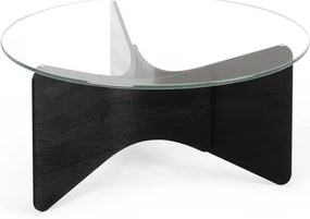 Черна кръгла масичка за кафе със стъклен плот 87x87 cm Madera – Umbra