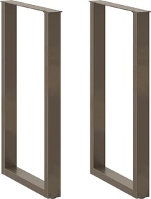 4013239 vidaXL Крака за бар маса, U-образни, 2 бр., естествена стомана, 60 x (100-101) см, стомана