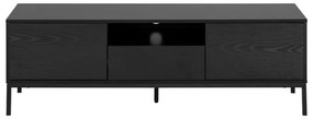 Черна маса за телевизор от декор от ясен 140x45 cm Seaford – Actona