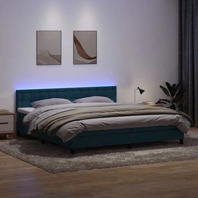 3317329 vidaXL Боксспринг легло с матрак, тъмносиньо, 180x220 cm, кадифе