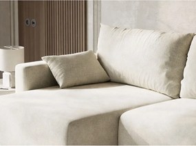 Кремав шенилов сгъваем/с място за съхранение ъглов диван (ляв ъгъл) Leon – Maison de Rêve