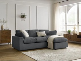 Тъмносив ъглов диван от рипсено кадифе Belair – Bobochic Paris