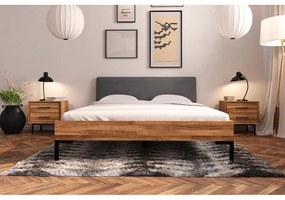 Дъбово двойно легло с тапицирана табла 160x200 cm Abises 1 - The Beds