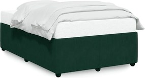 3284997 vidaXL Рамка за легло без матрак, тъмнозелена, 120x190 см, кадифе
