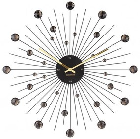 Стенен часовник от черни кристали Sunburst - Karlsson