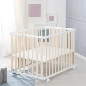 Кошара за игра в бял и естествен цвят 100x75 cm - Roba