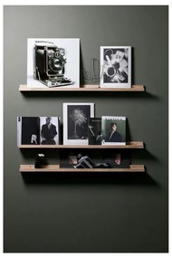 Стенен рафт за снимки от масивен дъб в естествен цвят 120 cm Studio – WOOOD