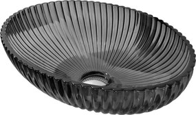 Mexen Zira стъклена мивка за монтаж върху плот 53 x 35 cm, черна - 24175370