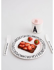 Комплект бели детски прибори от 4 части - Design Letters