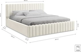 Теракотено двойно легло 140x200 cm тапицирано с място за съхранение с включена подматрачна рамка Lemi – Makamii